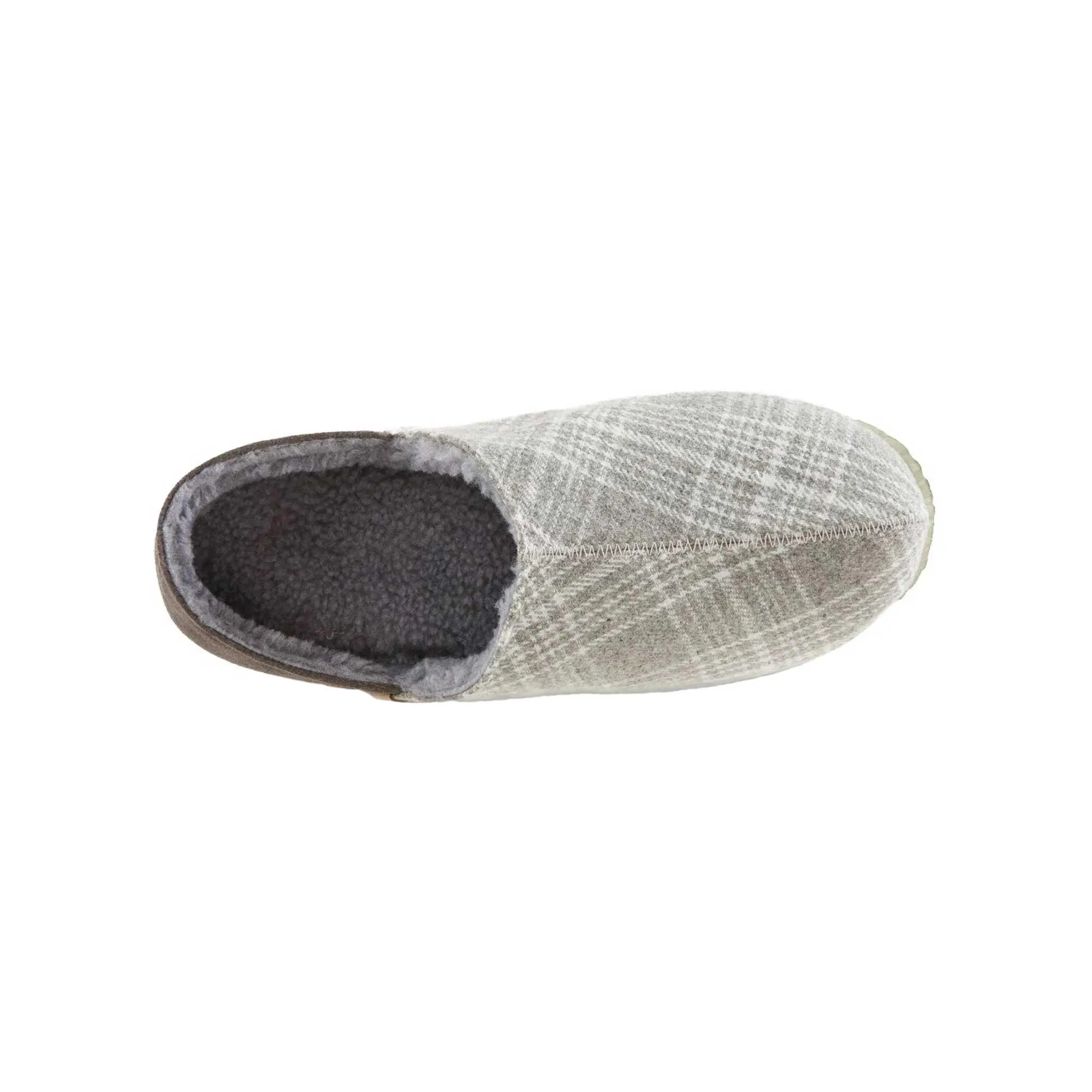 Acorn Men's Slippers - Parker Algae Sole Grey Plaid Flannel, X-Large | A20158GPLMXL