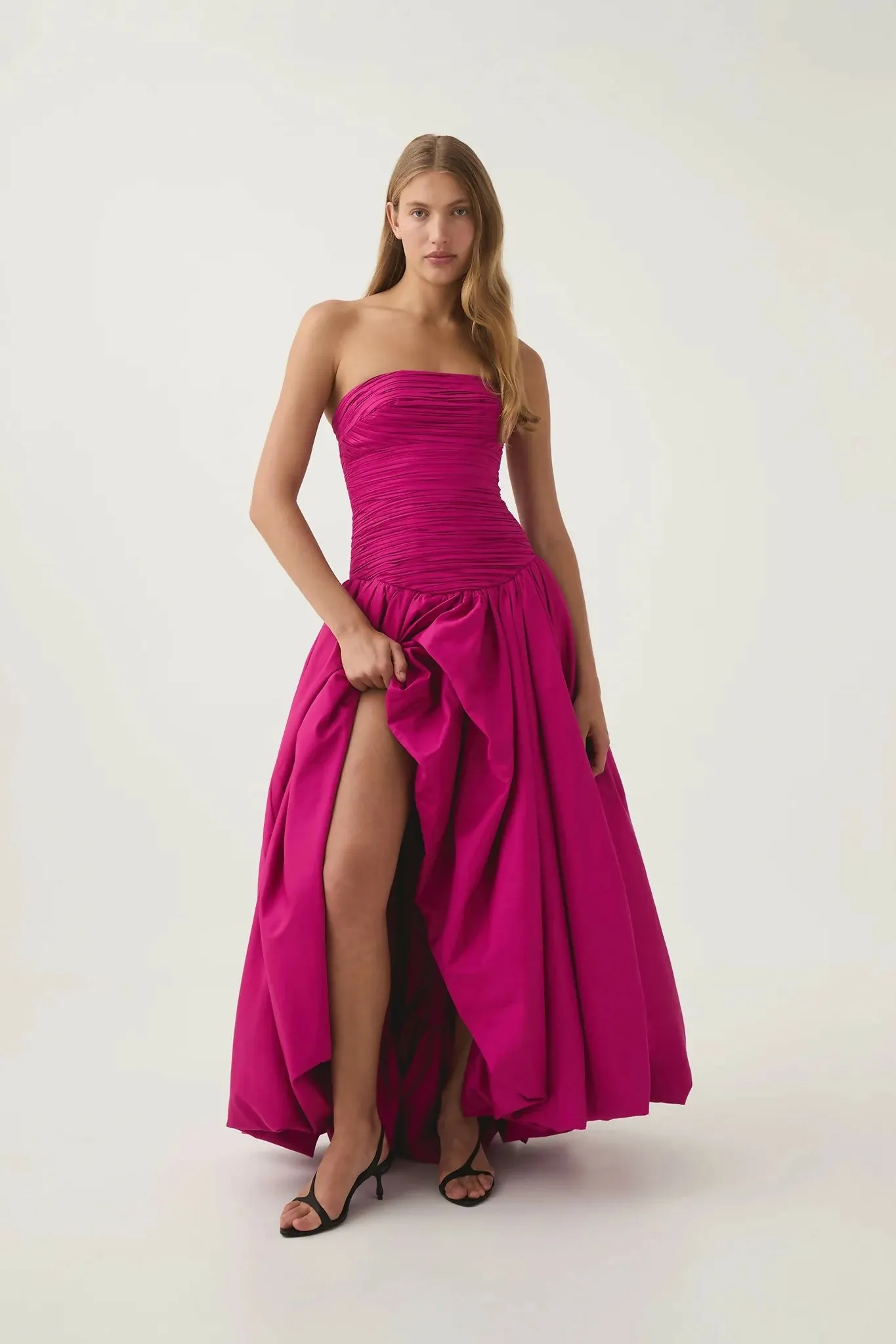 Aje Violette Bubble Dress Magenta