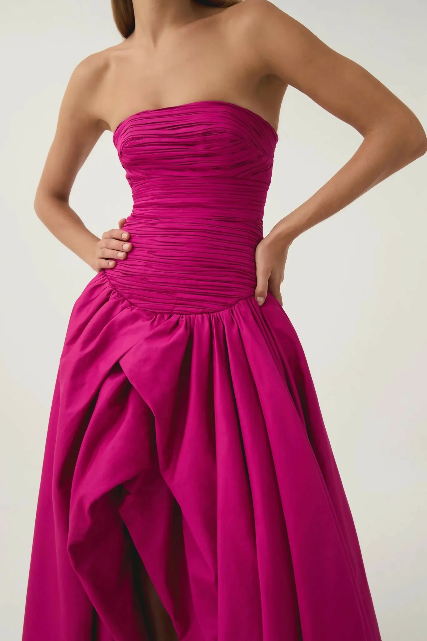 Aje Violette Bubble Dress Magenta