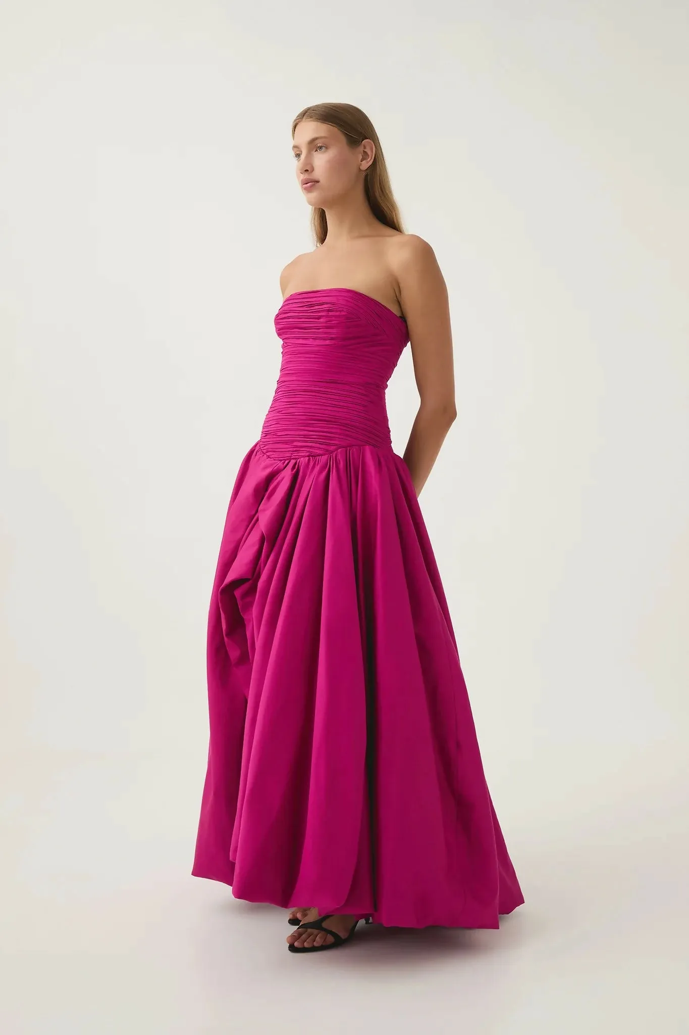 Aje Violette Bubble Dress Magenta