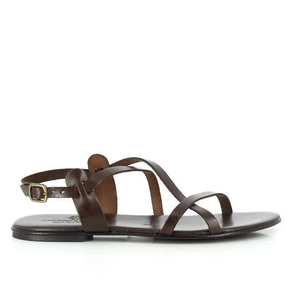 Antichi Romani 007 Dark Brown Slingback Sandals