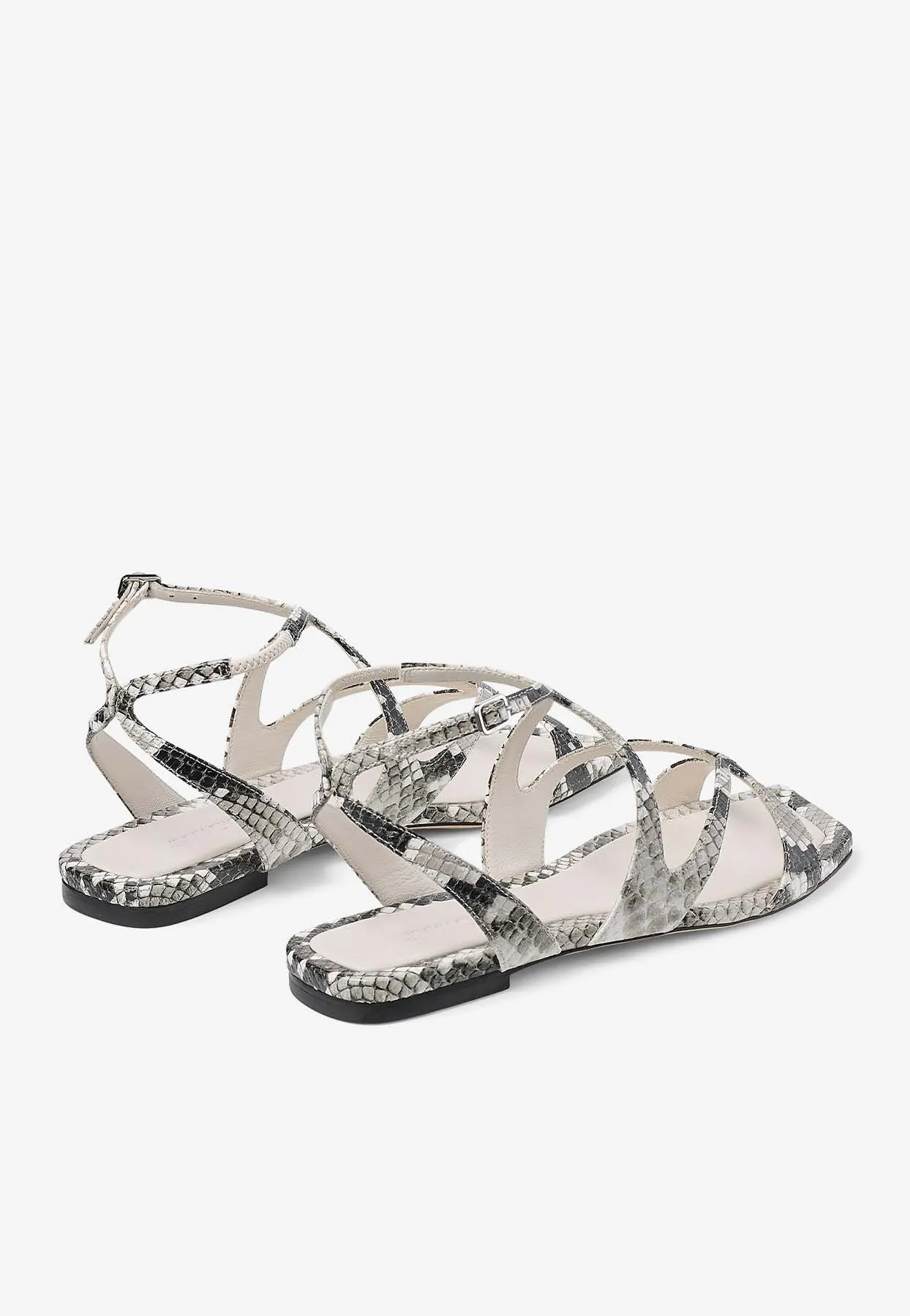 Ayla Snake Print Leather Flats