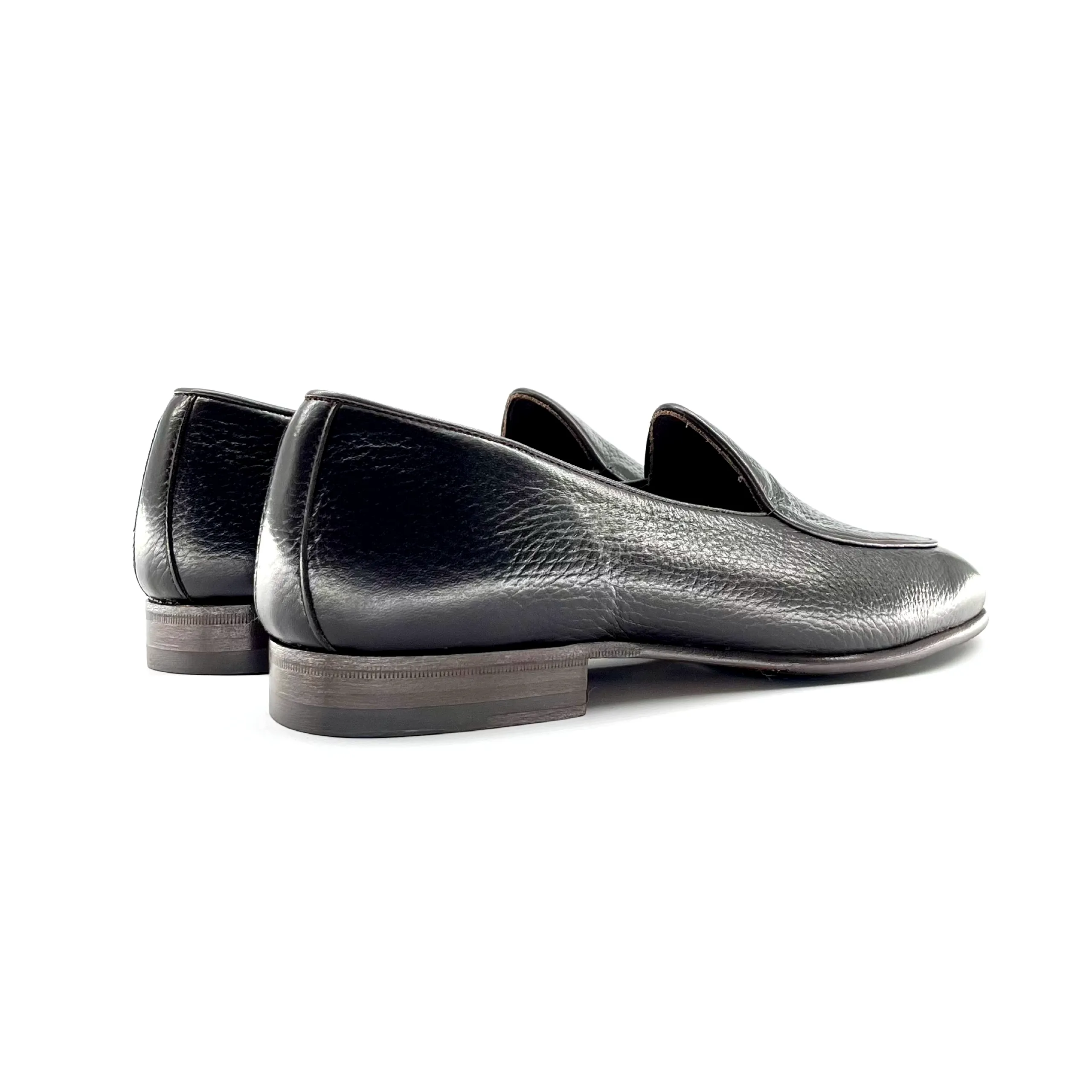 Berwick Belgian Loafer, Deer Leather - Dark Brown