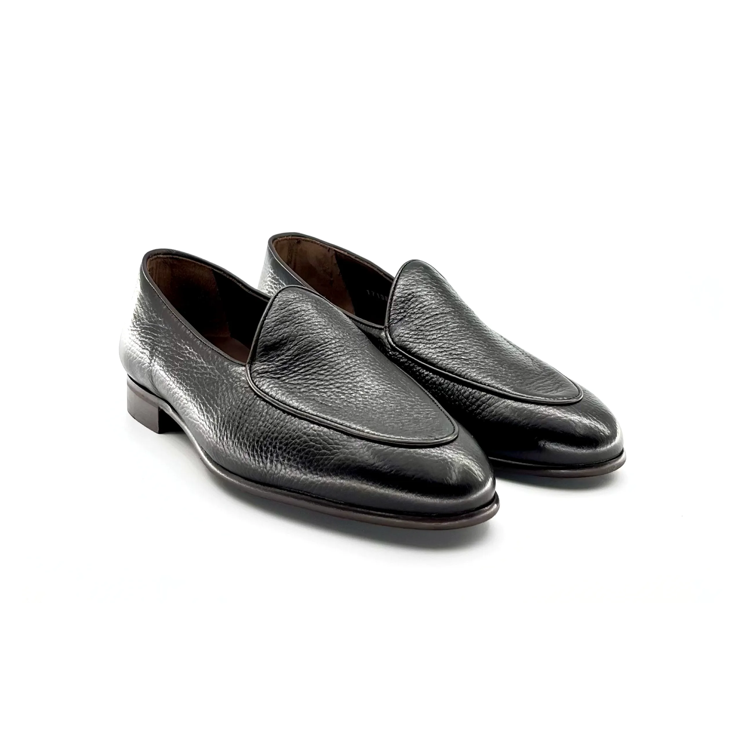 Berwick Belgian Loafer, Deer Leather - Dark Brown