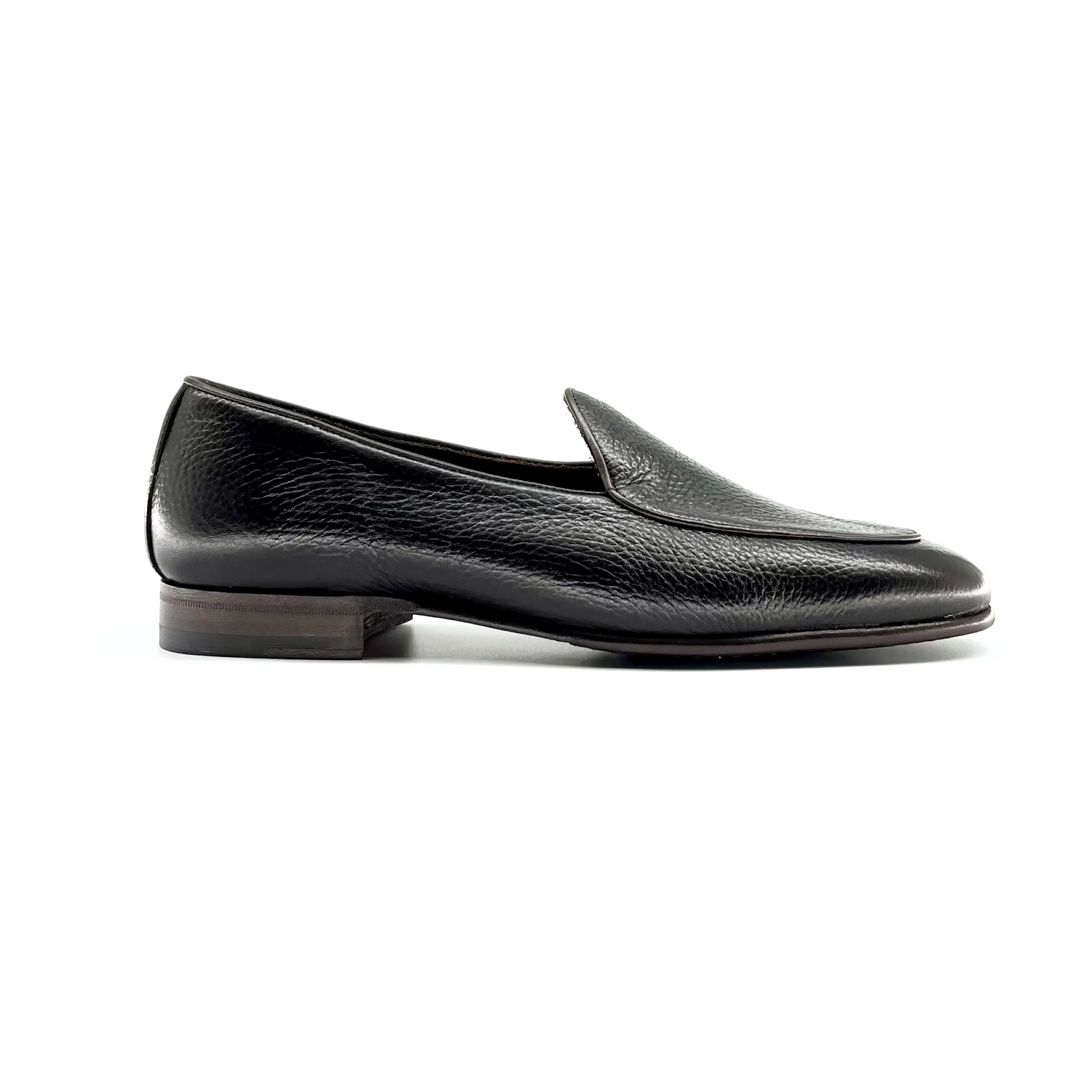 Berwick Belgian Loafer, Deer Leather - Dark Brown
