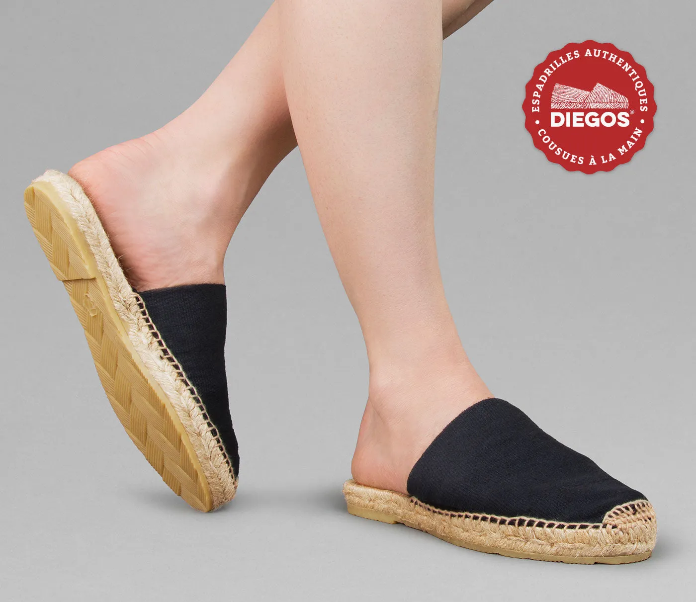 Black mule espadrilles