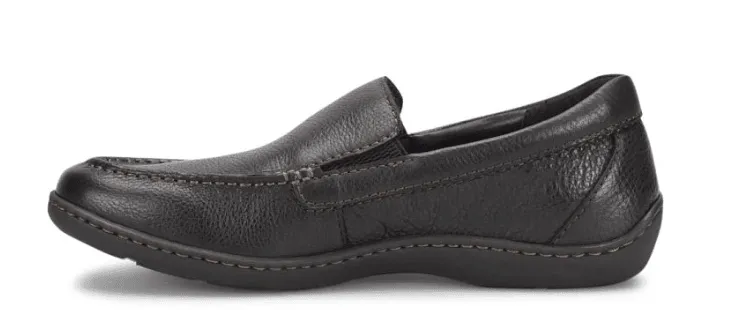 Born Men's Brompton II Black Leather Slip On Loafers Shoes BM0010703-BLK
