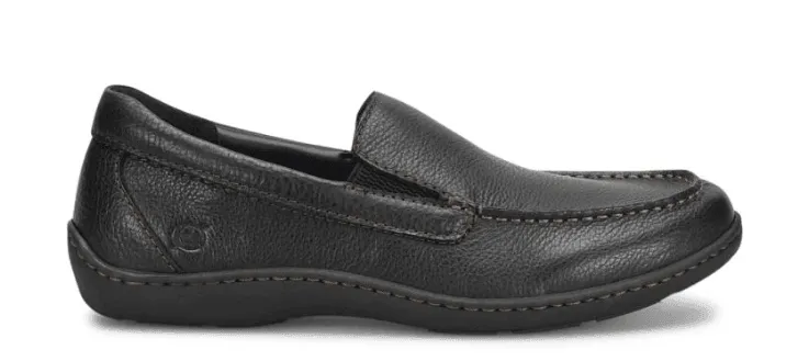 Born Men's Brompton II Black Leather Slip On Loafers Shoes BM0010703-BLK