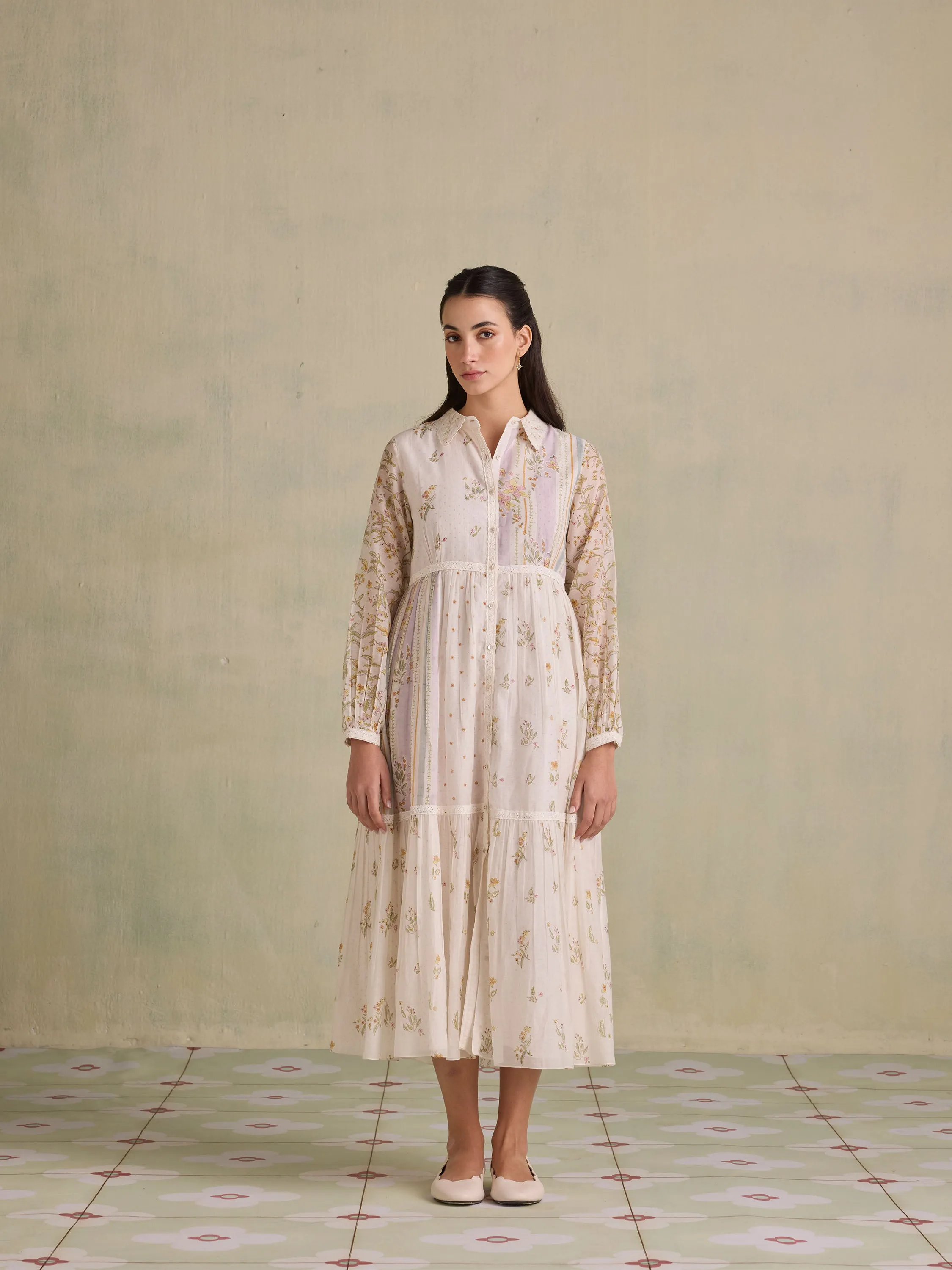Botanical Imprints Shirt Dress