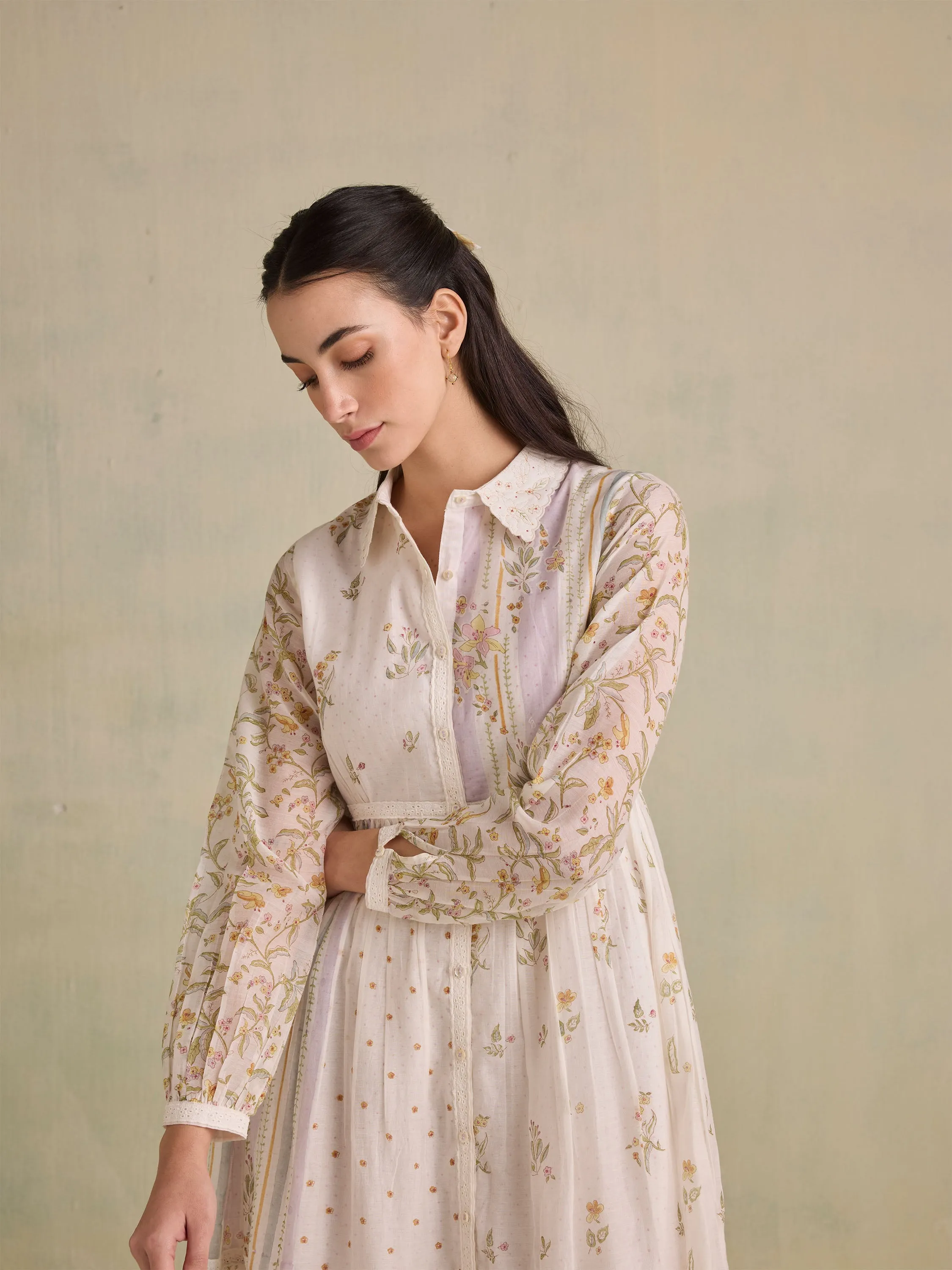 Botanical Imprints Shirt Dress