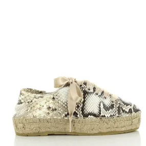 Calzanor 2251 Natural Lace-Up Espadrilles