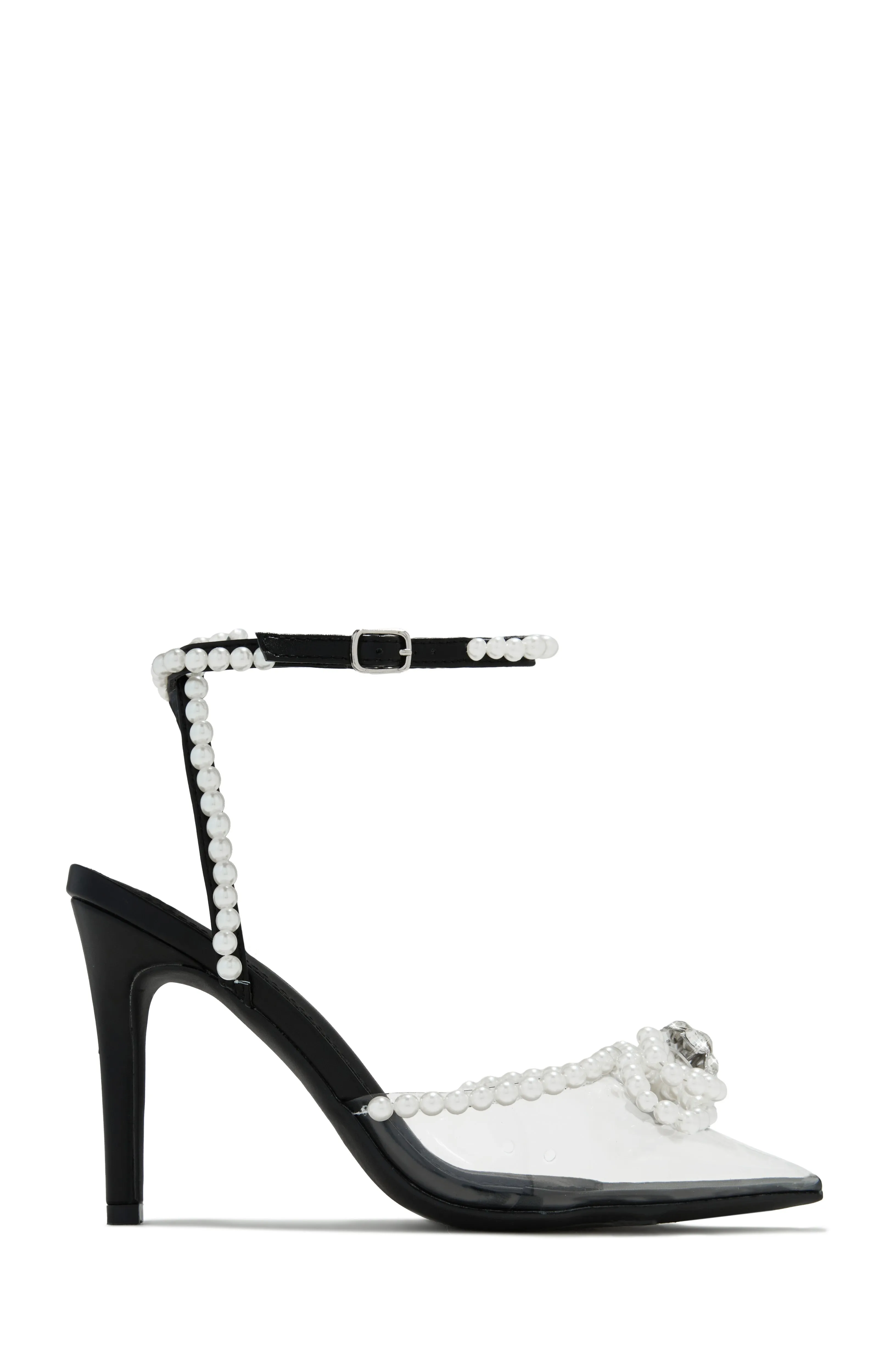 Catheryn Faux Pearl Heels - Black