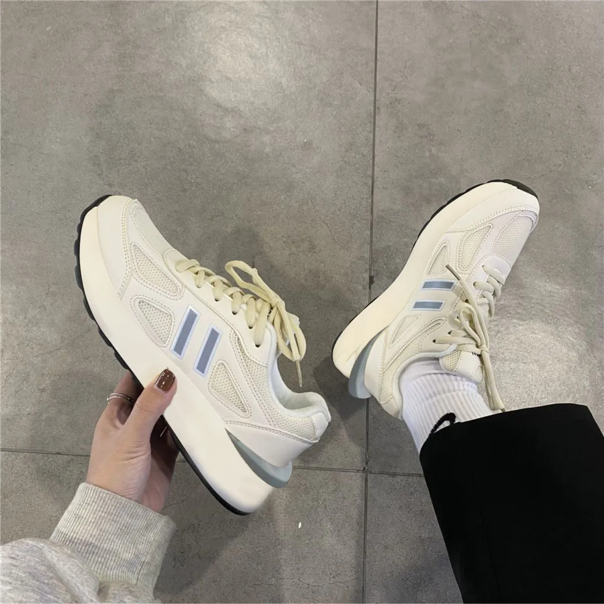 Chicmy  Fashion Spring Running Platform Women's Sneakers Sports Korean Casual New Shoes Flat Vulcanize Canvas Basket Tennis