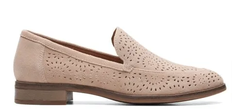 Clarks Women's Trish Calla Loafers- Sand Suede