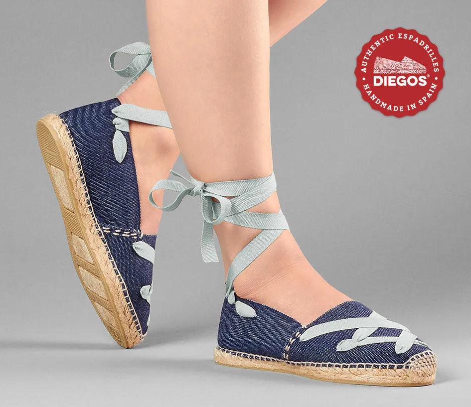 Denim classic laces espadrilles