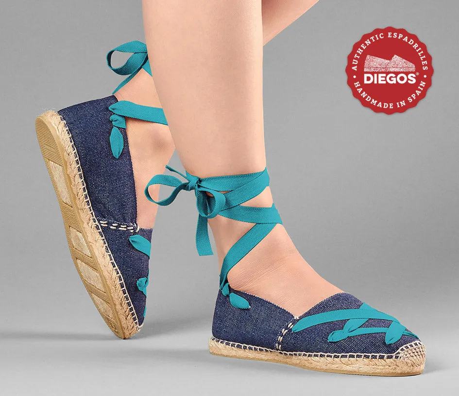 Denim classic laces espadrilles
