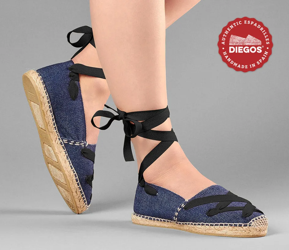 Denim classic laces espadrilles