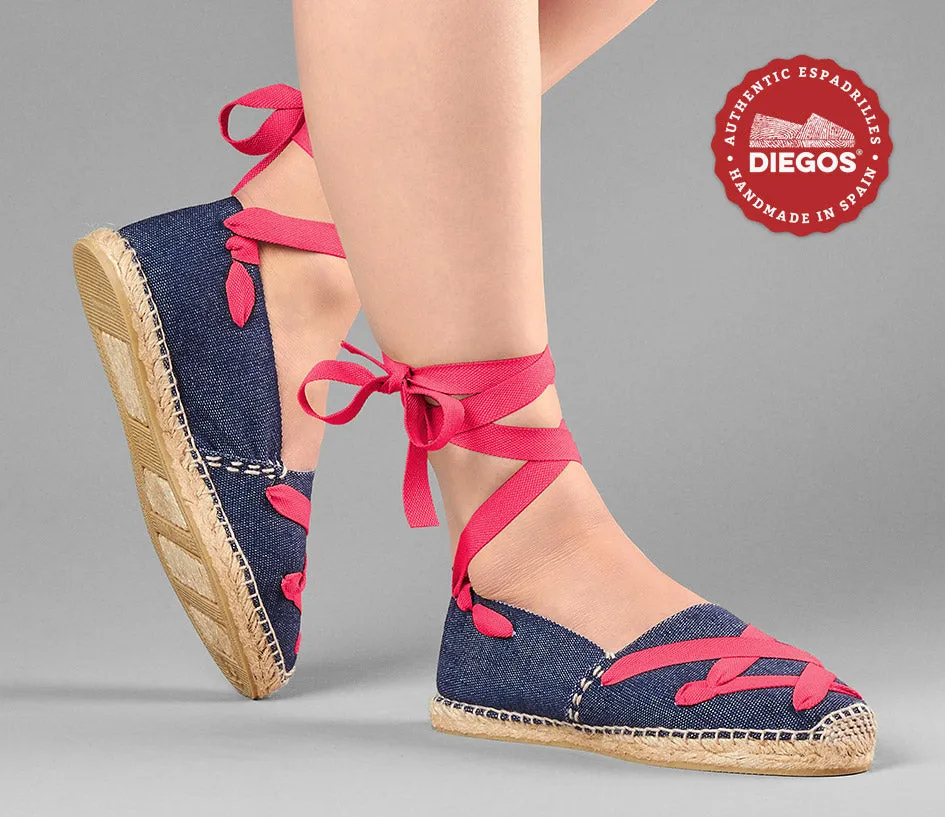 Denim classic laces espadrilles
