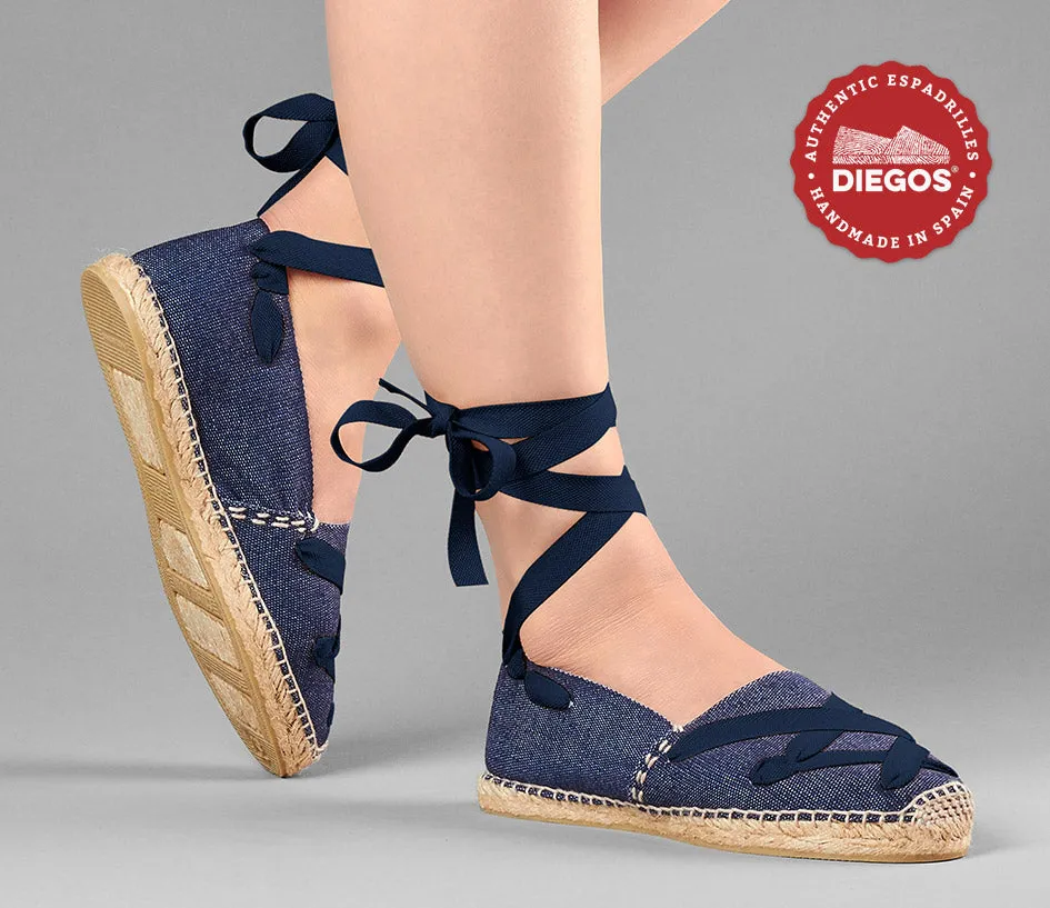 Denim classic laces espadrilles