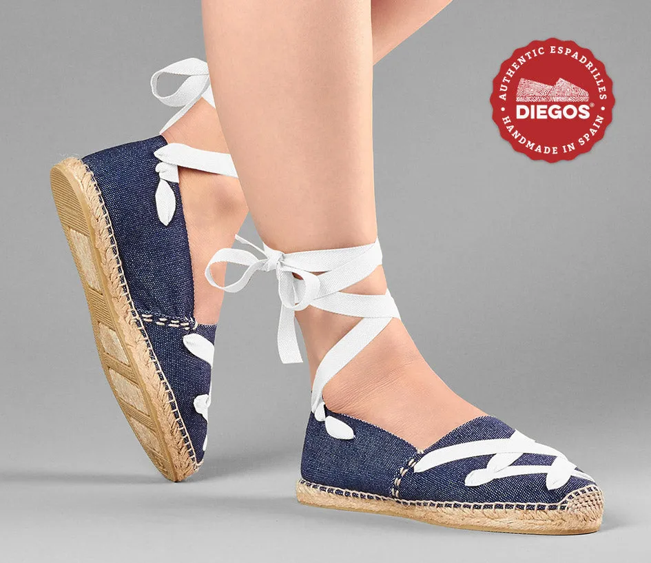 Denim classic laces espadrilles