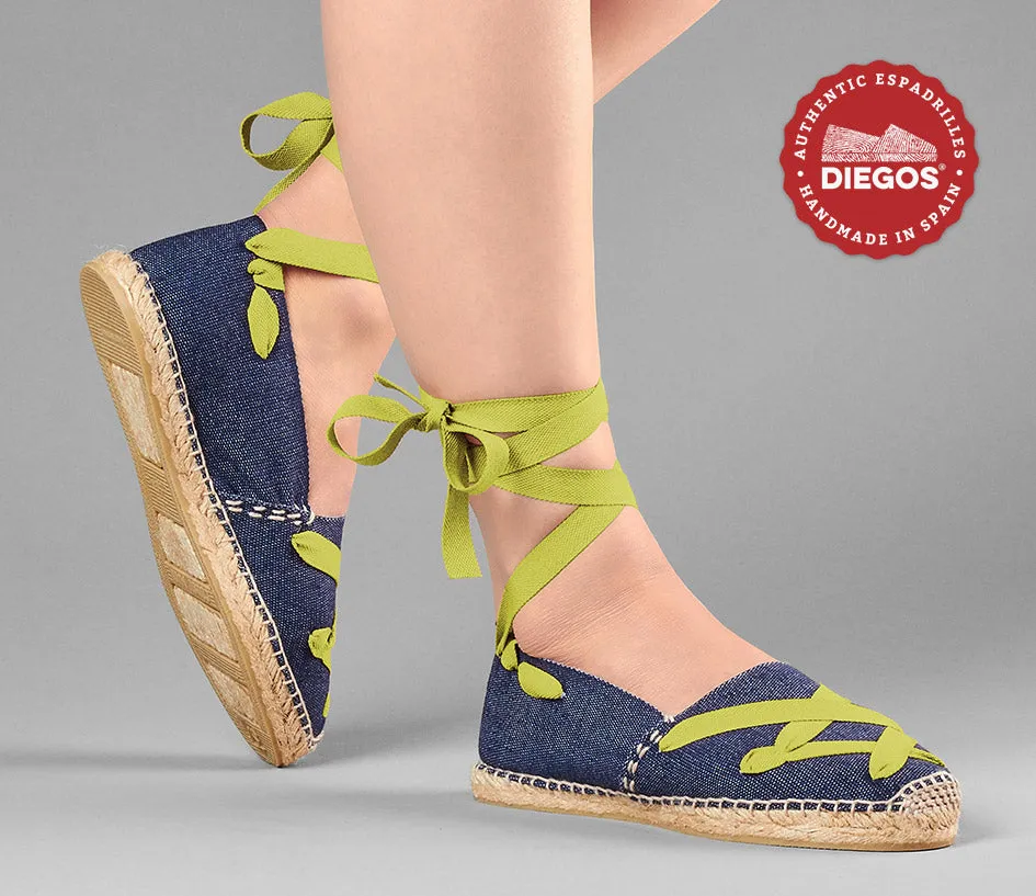 Denim classic laces espadrilles