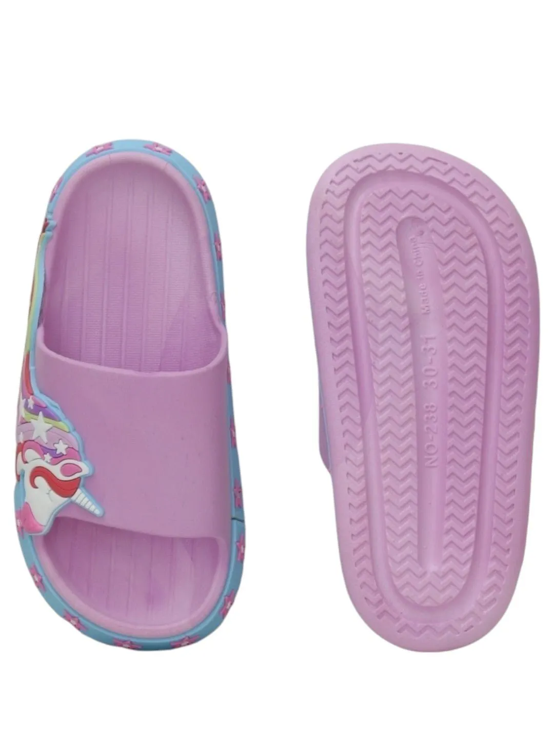 Enchanted Lilac Unicorn Slides - Magical Comfort for Kids