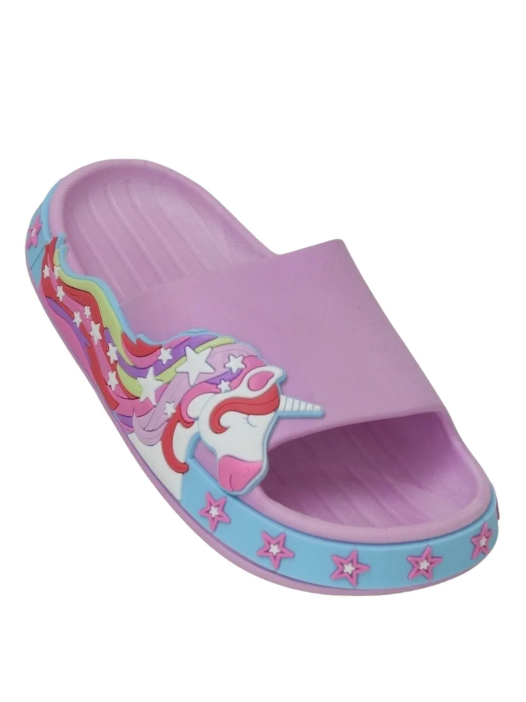 Enchanted Lilac Unicorn Slides - Magical Comfort for Kids