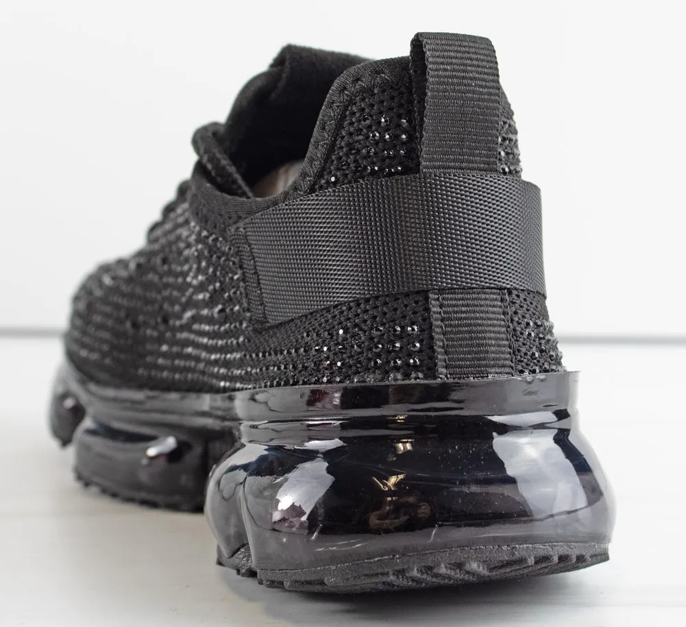 Flow 22k Little Girls Rhinestone Embellished Lace Up Sneakers