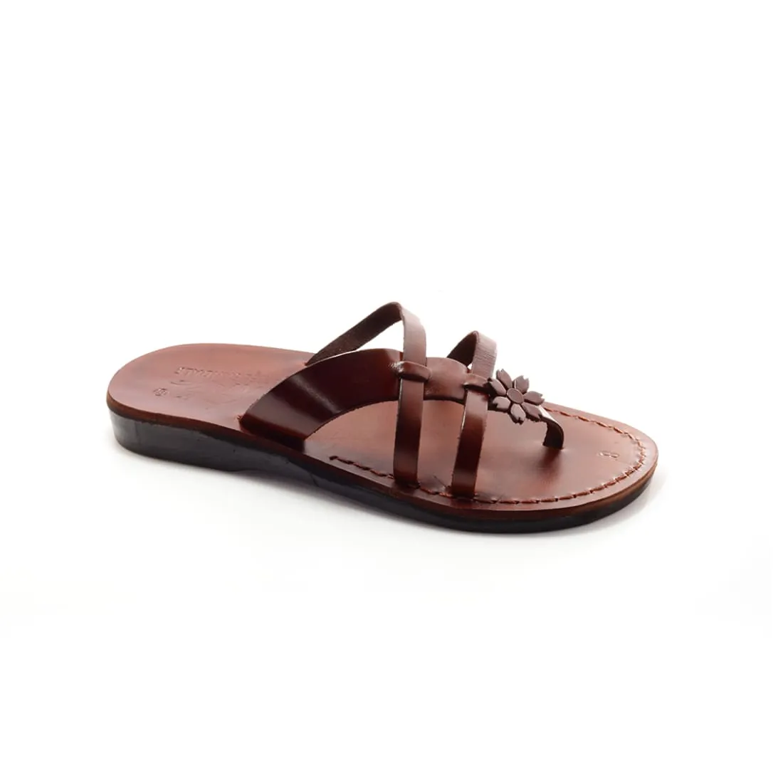 Gaia - Leather flower detail between-toe sandal