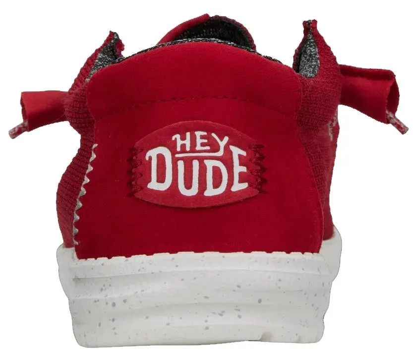 Hey Dude Wally Sport Mesh Dark Red Canvas Mens Lace Up Shoes