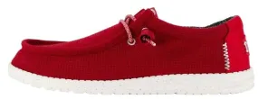 Hey Dude Wally Sport Mesh Dark Red Canvas Mens Lace Up Shoes