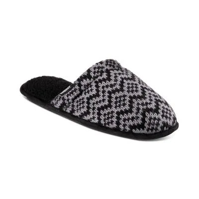 Isotoner Men's Wallace Fair Isle Clog Slippers Ash Black XL 11 - 12