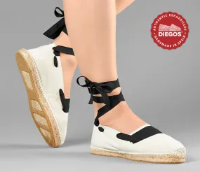 Ivory basque espadrilles