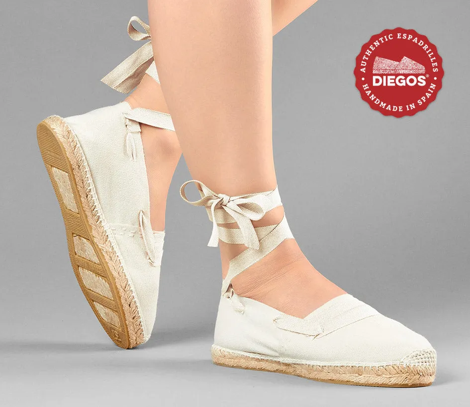 Ivory basque espadrilles