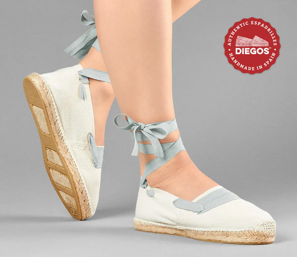 Ivory basque espadrilles