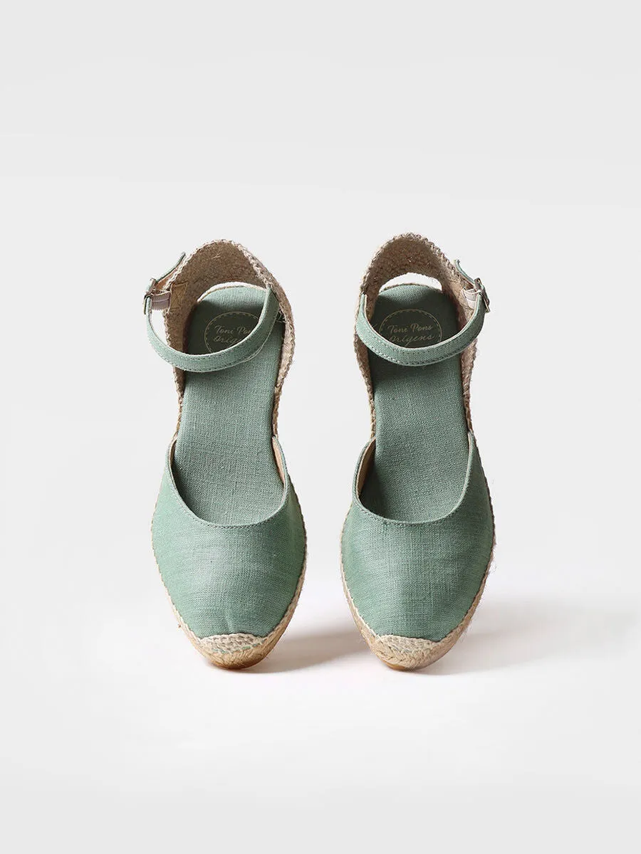 Jute wedge espadrilles with buckle - CALDES
