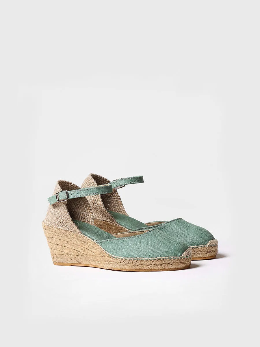 Jute wedge espadrilles with buckle - CALDES