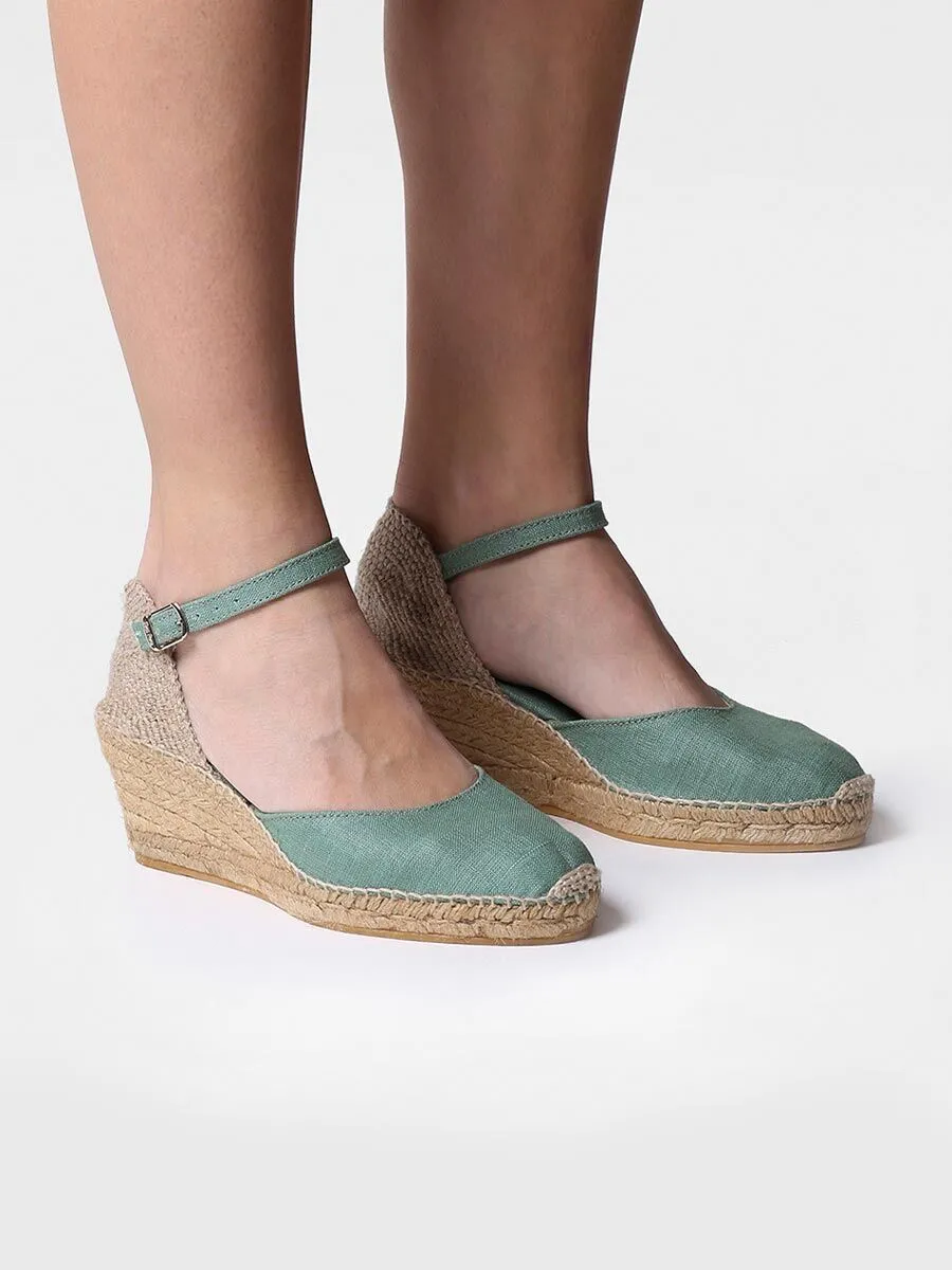 Jute wedge espadrilles with buckle - CALDES