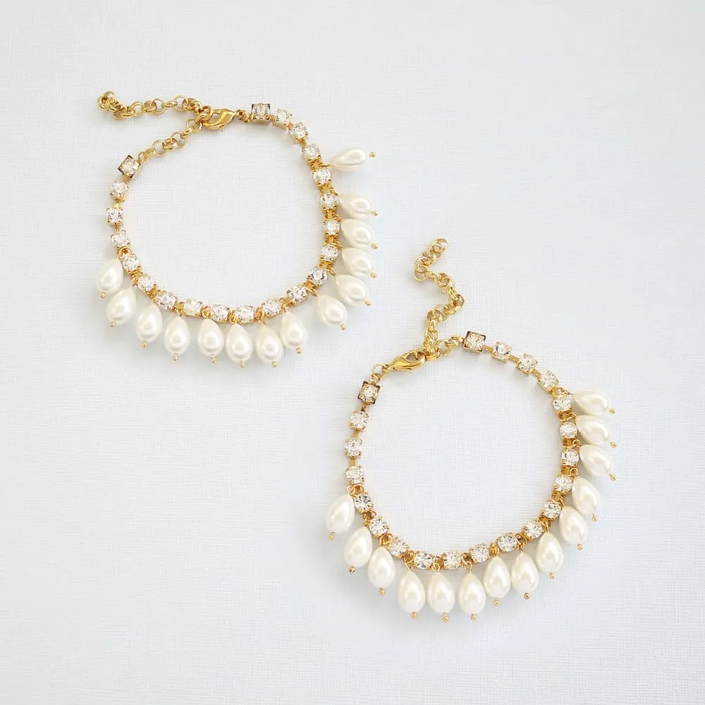 Khaleesi Boho Wedding Pearl Anklets