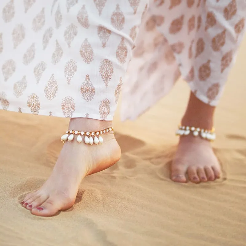 Khaleesi Boho Wedding Pearl Anklets