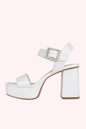 Macey Pearl Buckle Platform Heels