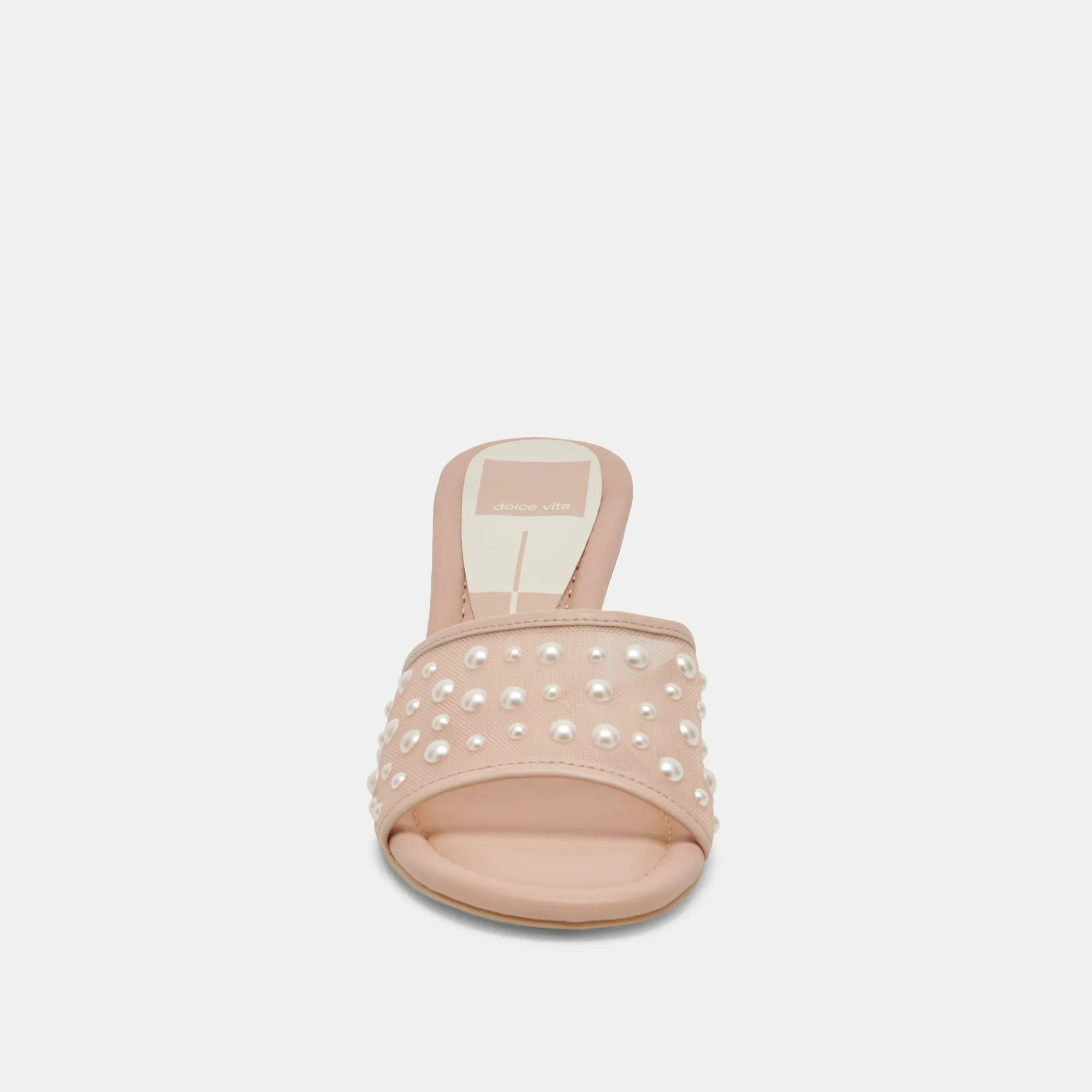MEEZA PEARL HEELS BLUSH MESH