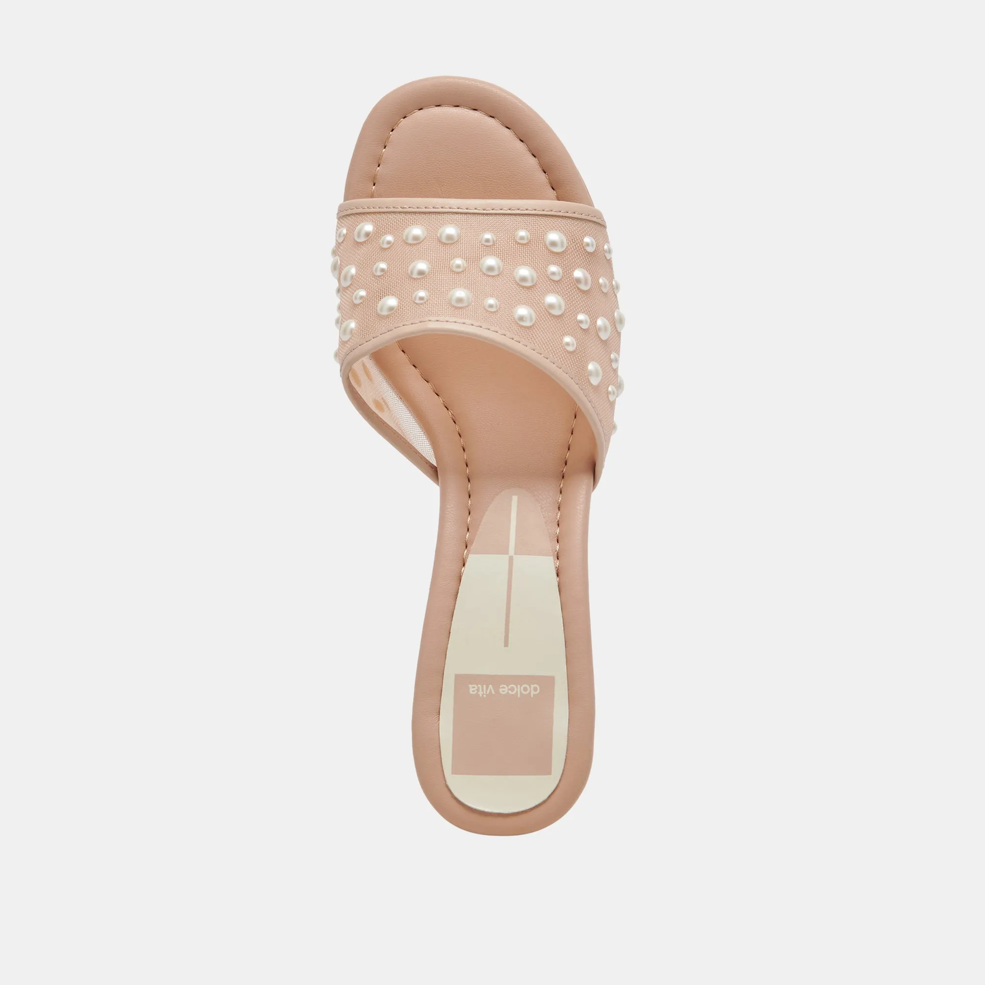 MEEZA PEARL HEELS BLUSH MESH