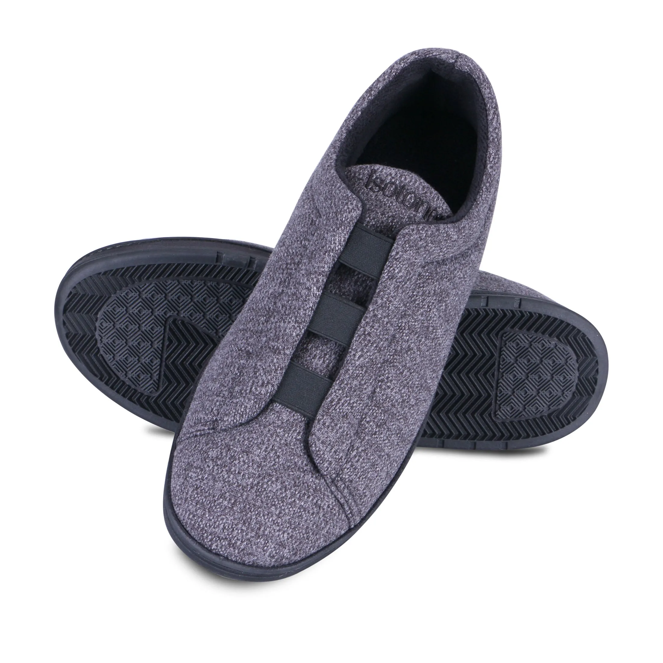 Men's Heathered Knit Brady Closed Back Slipper with Gel Infused Memory Foam