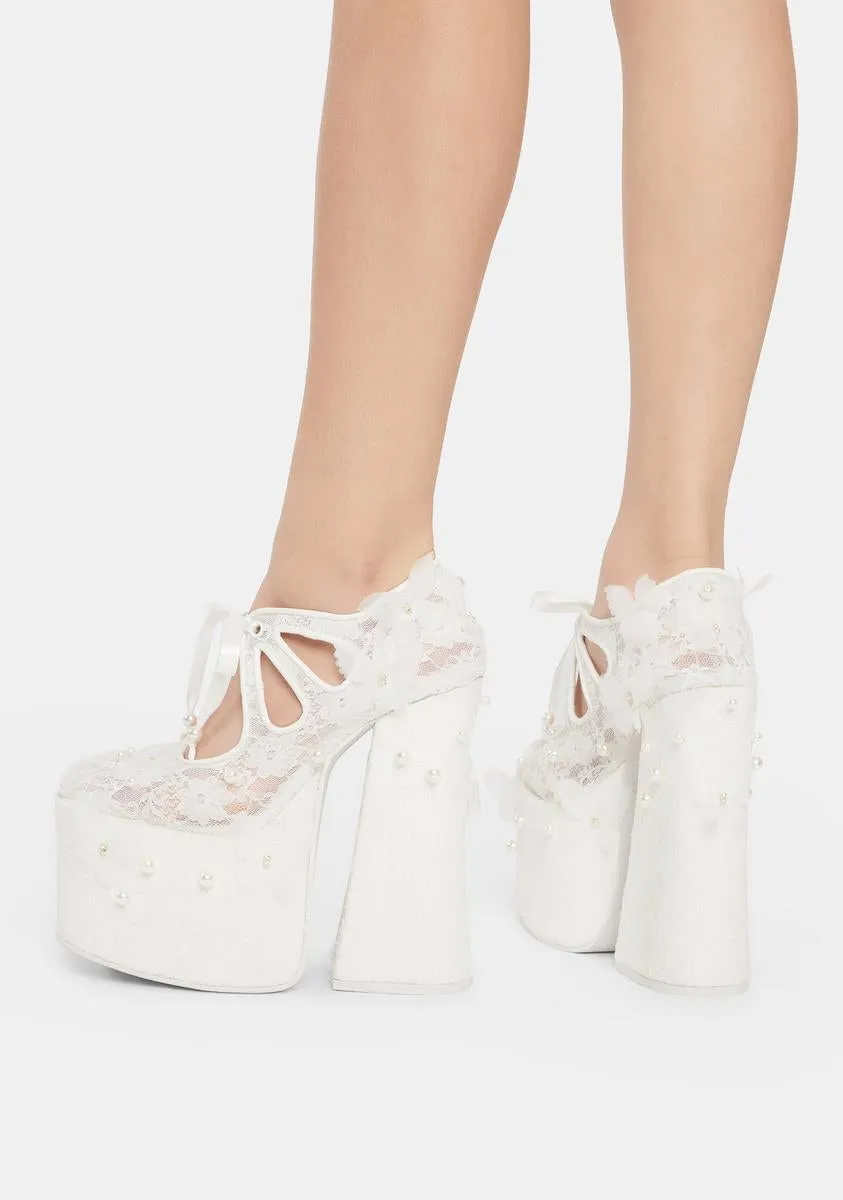 Metronome Lace Platform Heels