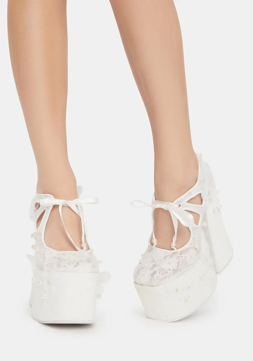 Metronome Lace Platform Heels