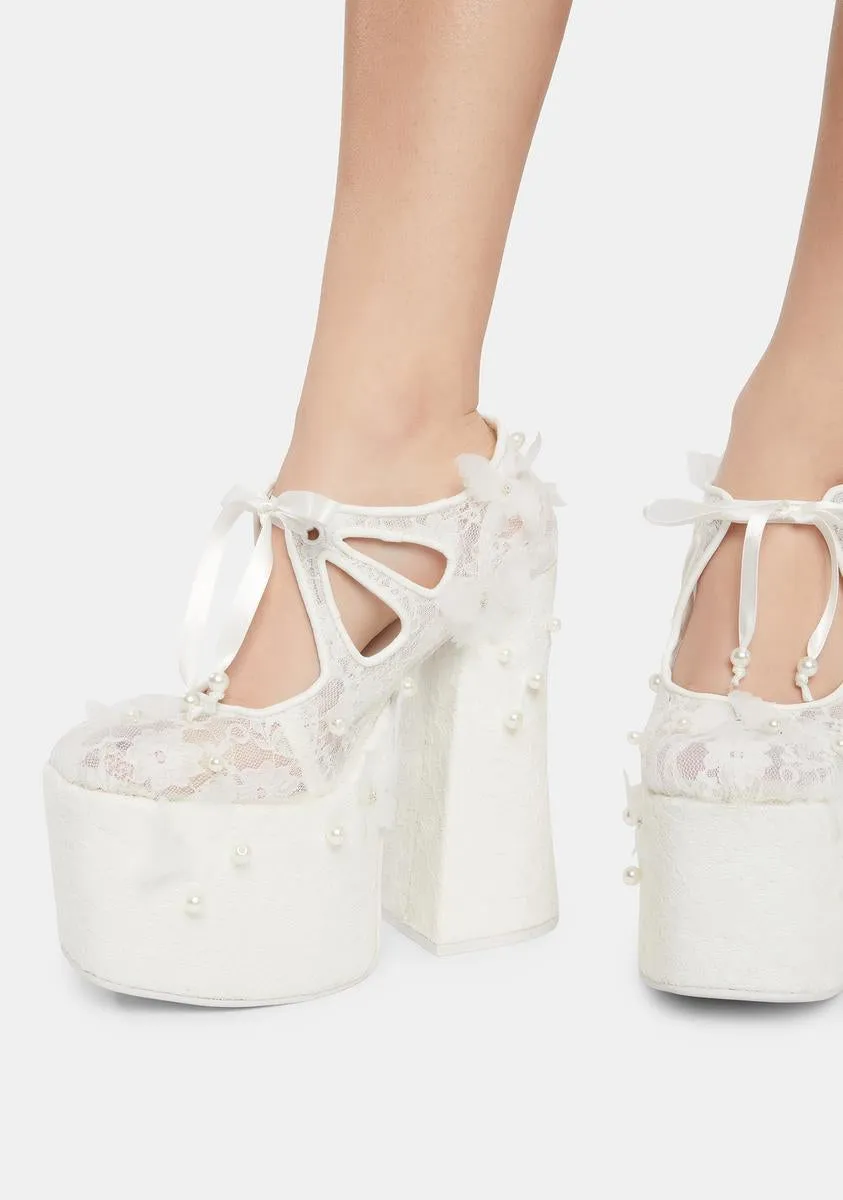 Metronome Lace Platform Heels