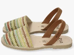 Multi Coloured Leather Slingback Sandals