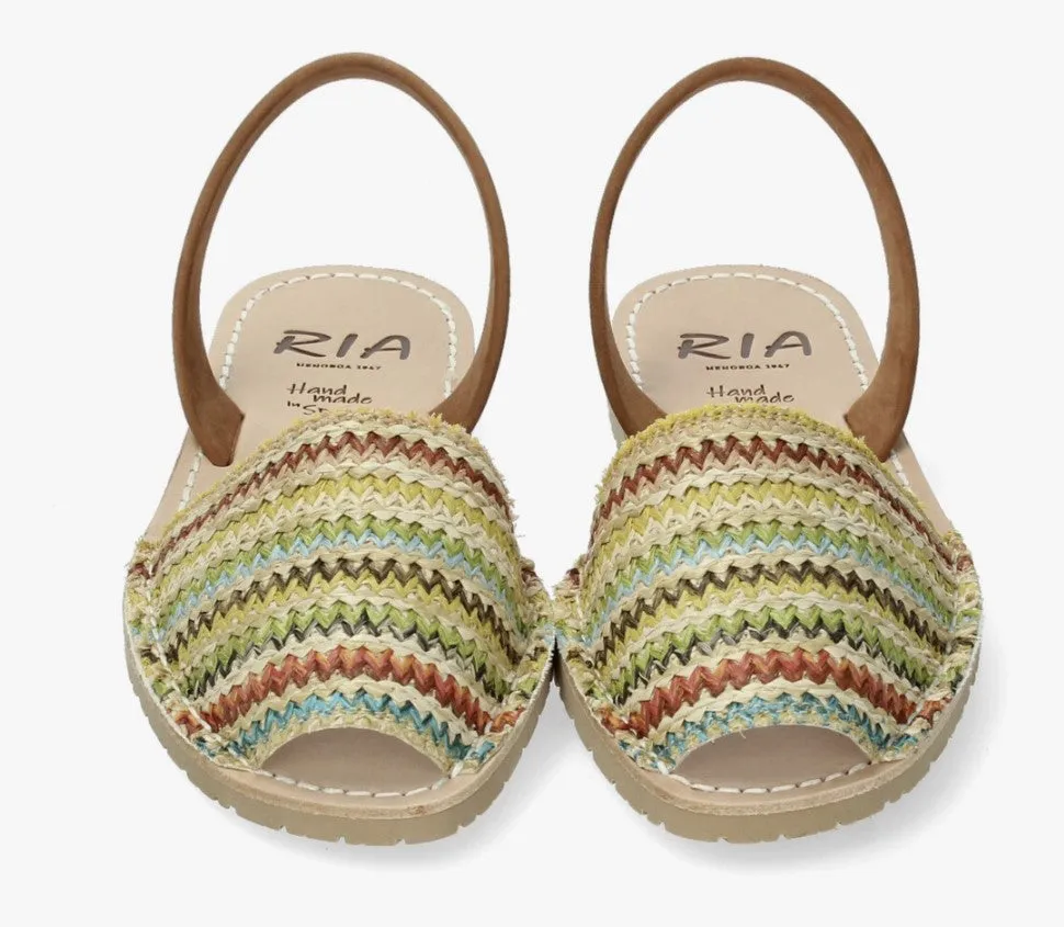 Multi Coloured Leather Slingback Sandals