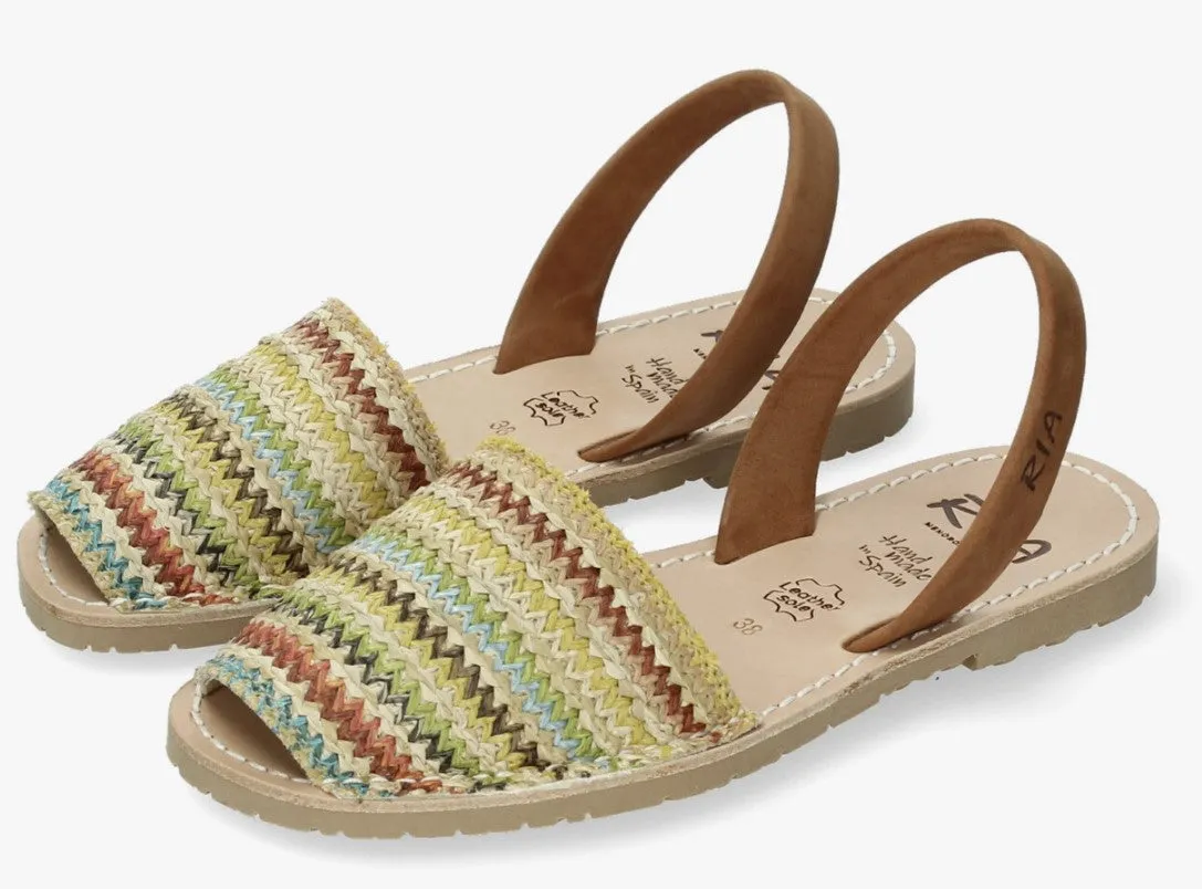 Multi Coloured Leather Slingback Sandals